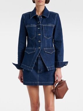 Veronica Beard Alfie Jean Jacket and Bowen Mini Skirt Denim Set